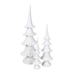   : Set 3 White Porcelain Evergreen Pine Christmas Tree: Home & Kitchen