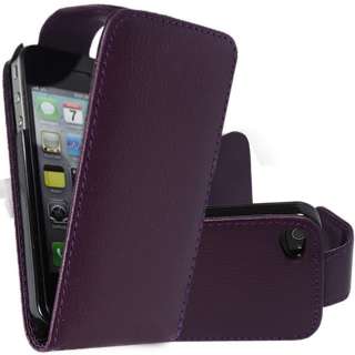   FLIP ON QUALITY HARD PU LEATHER CASE COVER FOR APPLE IPHONE 4G 44S NEW