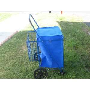 Jumbo Standard Folding Blue Shopping Cart