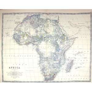   Map C1877 Africa Madagascar Cape Town Verde Canary Islands Home