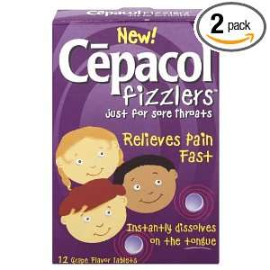  Cepacol Fizzlers, Grape Flavored, 12 Count (Pack of 2 