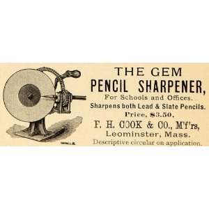   Sharpener F H Cook Company Office   Original Print Ad