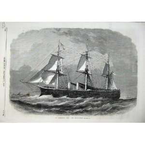  1866 Iron Clad Ship Bellerophon Sailing Sea Fine Art