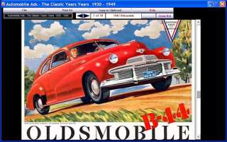 Automobile Ads 1930s & 1940s CD ROM car book  