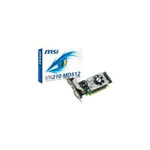  MSI GeForce 210 Graphics Card   PCI Express 2.0 x16   512 