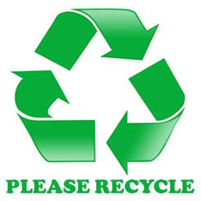 PLEASE RECYCLE STICKER for trash bins & cans. GO GREEN!  