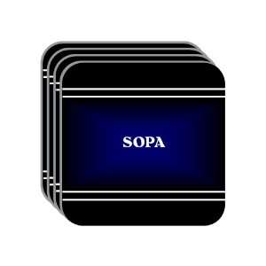 Personal Name Gift   SOPA Set of 4 Mini Mousepad Coasters (black 