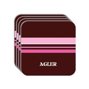 Personal Name Gift   AGLER Set of 4 Mini Mousepad Coasters (pink 