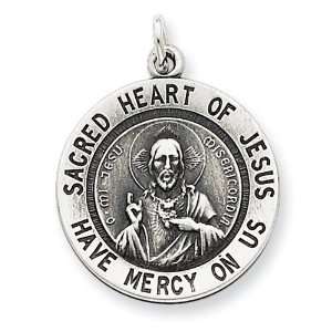  Sterling Silver Sacred Heart of Jesus Medal Jewelry