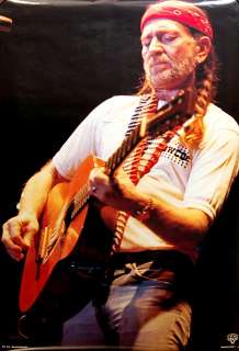 WILLIE NELSON w/ TRIGGER LIVE Orig 80s 24x34 POSTER  