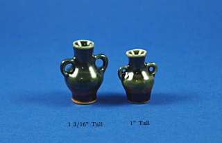 Dollhouse Miniature Set of 2 Porcelain Vases #RG539A  