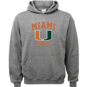 Miami Hurricanes Sport Grey Youth Track Arch Hooded Sweatshirt:  
