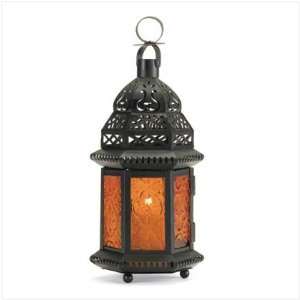  Yellow Glass Moroccan Style Lantern: Home & Kitchen
