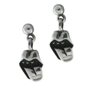  Sterling Silver Stick Out Tongue Dangle Earrings: Pugster 