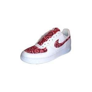   :: Custom Nike Air Force One Low Top (White/Red): Sports & Outdoors