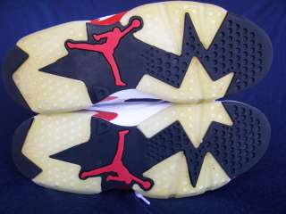 Nike Air Jordan VI 6 White/Varsity Red Black 100% Authentic Mens Sz 10 