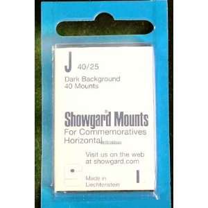  Showgard Pre Cut Black Stamp Mounts Size J40/25 