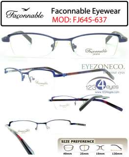 EyezoneCo​ FACONNABLE Half Rim Frame Eyeglass FJ645 637  