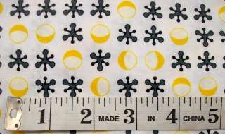 yds VIP Cranston White w/ Yellow Black Dots Fabric 100% Cotton 