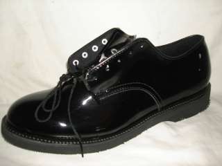   Shoes Size 9 Wide Black High Gloss Oxfords Uniform Shoes New  