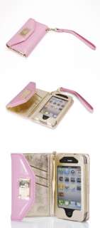 luxury Leather and card Bag wallet bag holder Case Cover for iPhone 4 