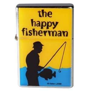   The Happy Fisherman Metal Flip Top Lighter: Health & Personal Care