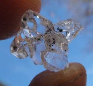 18mm Cluster of 7+ NATURALLY CONNECTED Herkimer Diamond JEWELS   Hand 