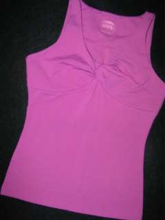 TANTRA Yoga Pink Athletic Fitted KNOTTED BUST Shirt Bra Tank Top NEW 