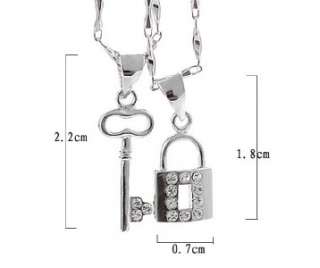 LN05 925 Silver Key To My Heart Love Couple Necklace  