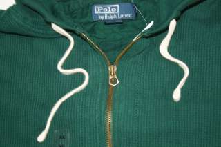 NEW POLO RALPH LAUREN & CO HOODIE HOODED THERMAL SWEATER JACKET GREEN 