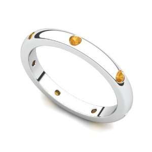   Bezel set Citrine Semi Eternity Band Ring, 8.5: Juno Jewelry: Jewelry