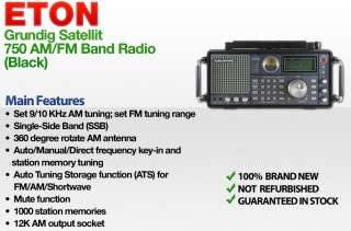 ETON Grundig Satellit 750 AM/FM Band Radio Satellit (Black 