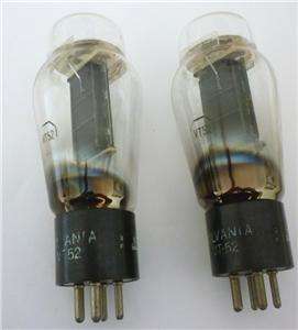   Pair Sylvania VT 52 (special 45) vacuum tubes test exc (Hickok TV 7D