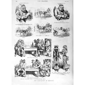    1882 ART CARICATURE GERMANY CRAVAT COSTUME FASHION