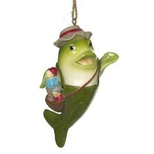   Fish in Waders & People in Creel Christmas Ornament: Sports & Outdoors