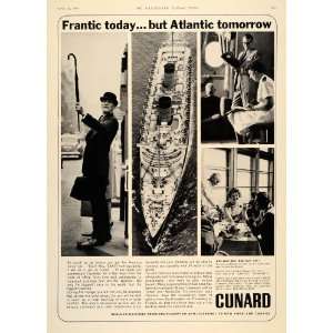  1964 Ad Cunard Line Ocean Liner Ship Queen Businessman 