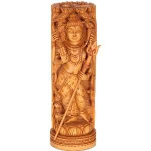  Lord Shiva Handcrafted Column with Goddess Parvati on 