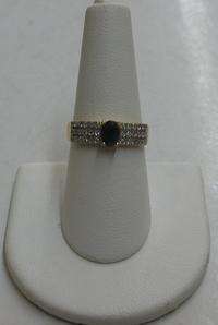 Estate .18ct Diamond .75ct Blue Sapphire 18k Gold Ring  