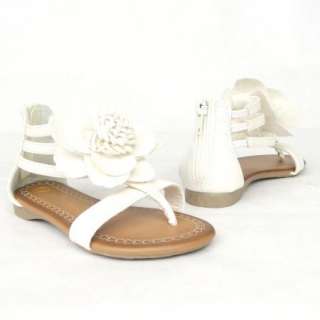   Strap Flat Thong Sandals White Size 9 4 / kids t strap shoes  
