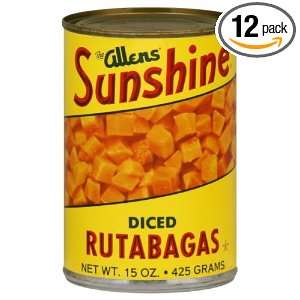 Allens Sunshine Diced Rutabagas, 15 Ounce (Pack of 12):  