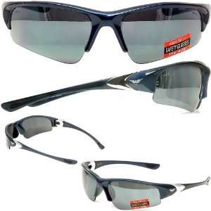 Cool Breeze Safety Glasses Smoke Lenses Navy Blue Frame