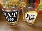 Vintage Collectible Glasses Vat 69 & Long John Scotch Whisky