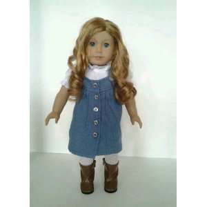    Denim Dress and Boots for American Girl Dolls: Toys & Games