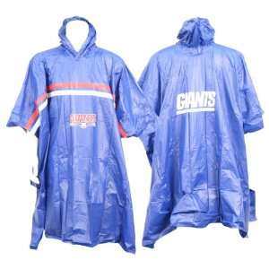 New York Giants Hooded Rain Poncho   Blue:  Sports 