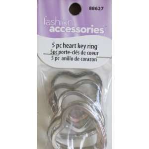  Fashion Accessories Heart Shape KEY RING (Pack of 5): Arts 