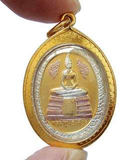 KING RAMA V 5 & BUDDHA SOTHORN THAI GOLD AMULET PENDANT  
