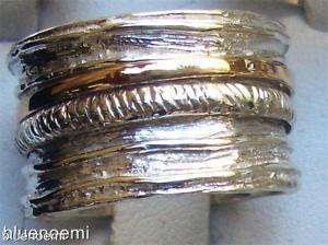 Ring silver gold Meditation bague tube argent or anillos Israelita 