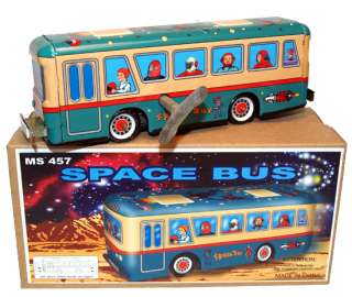 NEW Robot Windup Space Bus Tin Toy  