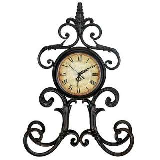 New Fireplace Mantle Table Clock Fleur De Lis   87388  