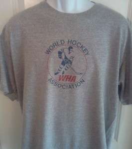 World Hockey Association WHA 1970s Logo T Shirt XXL  